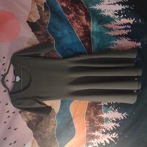 LuLaRoe grey midi 3/4 sleeves medium fit and flare dress